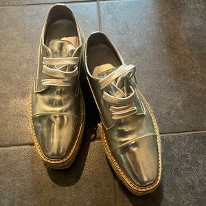 Prada platform sneakers silver